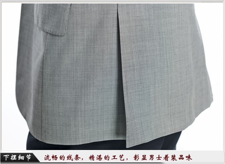 灰色平駁頭一?？勐殬I(yè)裝定制-職業(yè)裝下擺細(xì)節(jié)展示